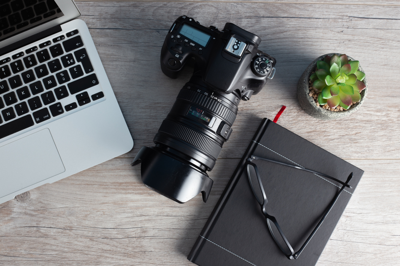 Photographer Work Table Content Creator for Social Networks